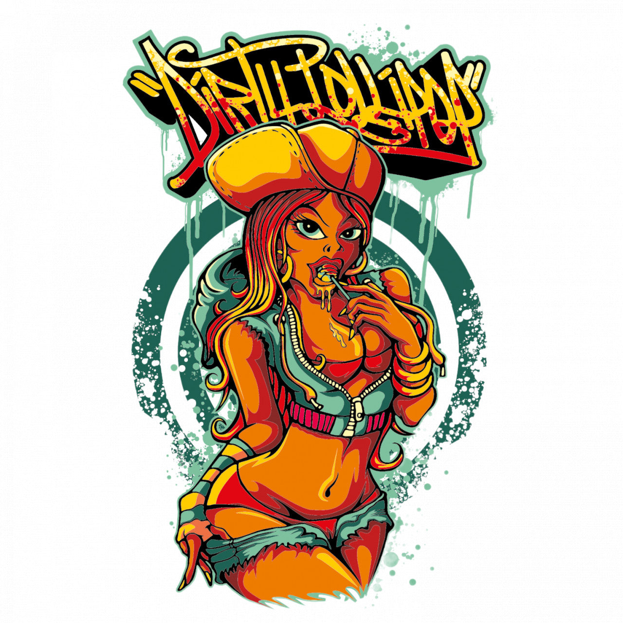 Set 5 bucati, Sticker decorativ, Dirty Lollipop, Rezistent la apa, NO9024, 6 cm, Multicolor