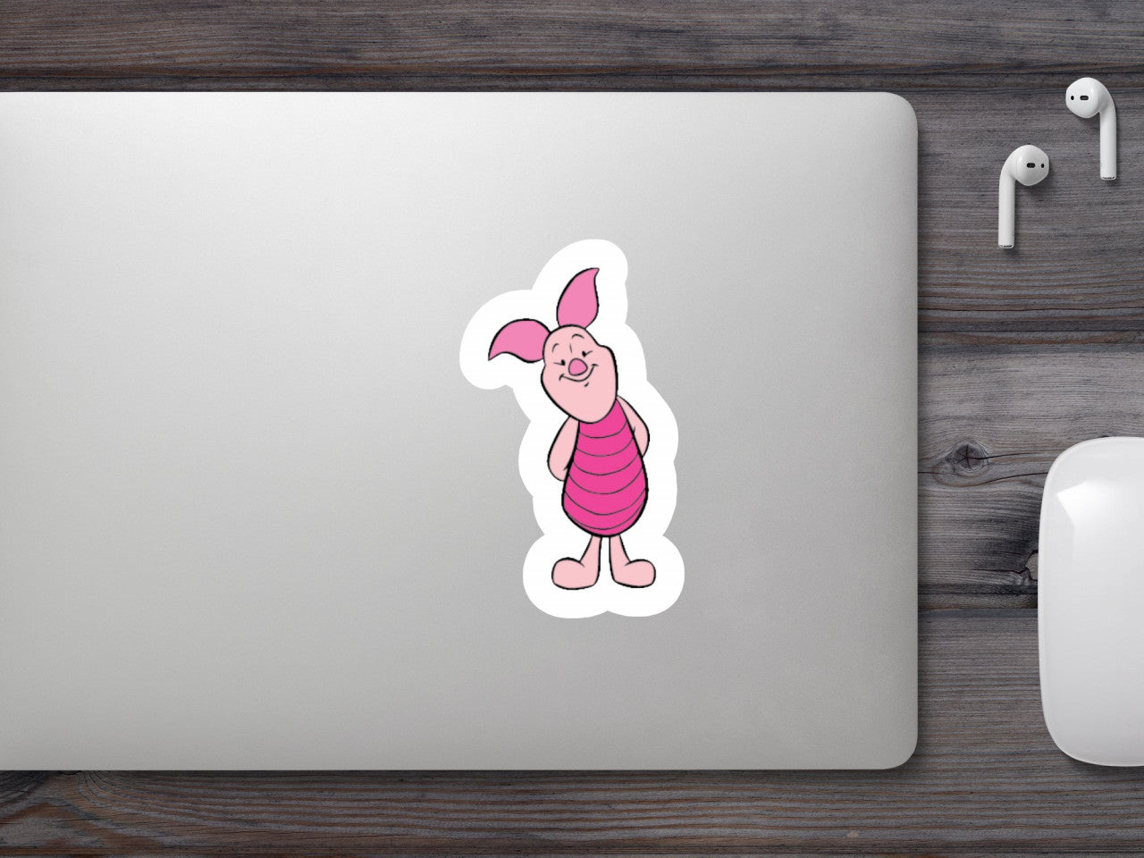 Set 5 bucati, Sticker decorativ, Disney Piglet mirat, Rezistent la apa, NO9039, 6 cm, Multicolor