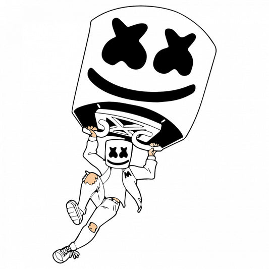 Set 5 bucati, Sticker decorativ, Dj Marshmello singer stick, Rezistent la apa, NO9047, 6 cm, Multicolor