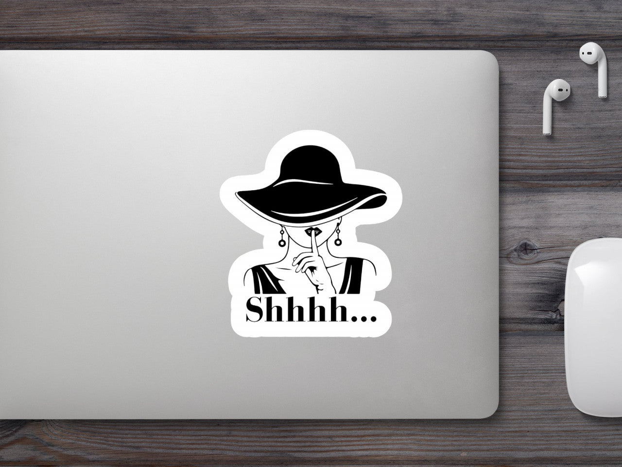 Set 5 bucati, Sticker decorativ, Doamna shhhh, Rezistent la apa, NO9052, 6 cm, Multicolor