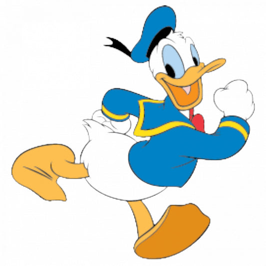 Set 5 bucati, Sticker decorativ, Donald plecat la plimbare, Rezistent la apa, NO9076, 6 cm, Multicolor