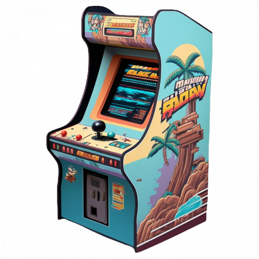 Set 5 bucati, Sticker decorativ, Donkey Kong Arcade consola verticala de jocuri, Rezistent la apa, NO9078, 6 cm, Multicolor