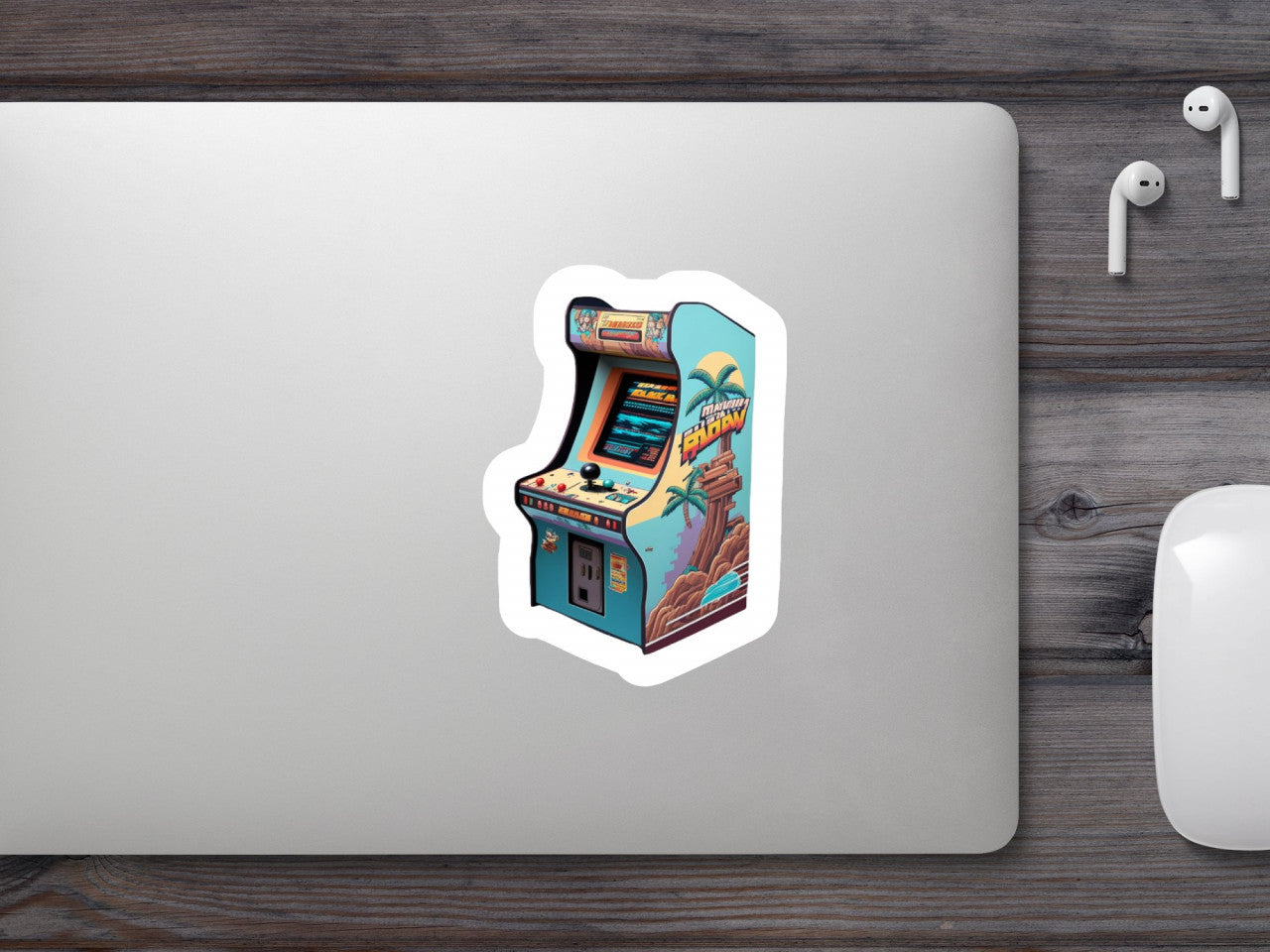 Set 5 bucati, Sticker decorativ, Donkey Kong Arcade consola verticala de jocuri, Rezistent la apa, NO9078, 6 cm, Multicolor
