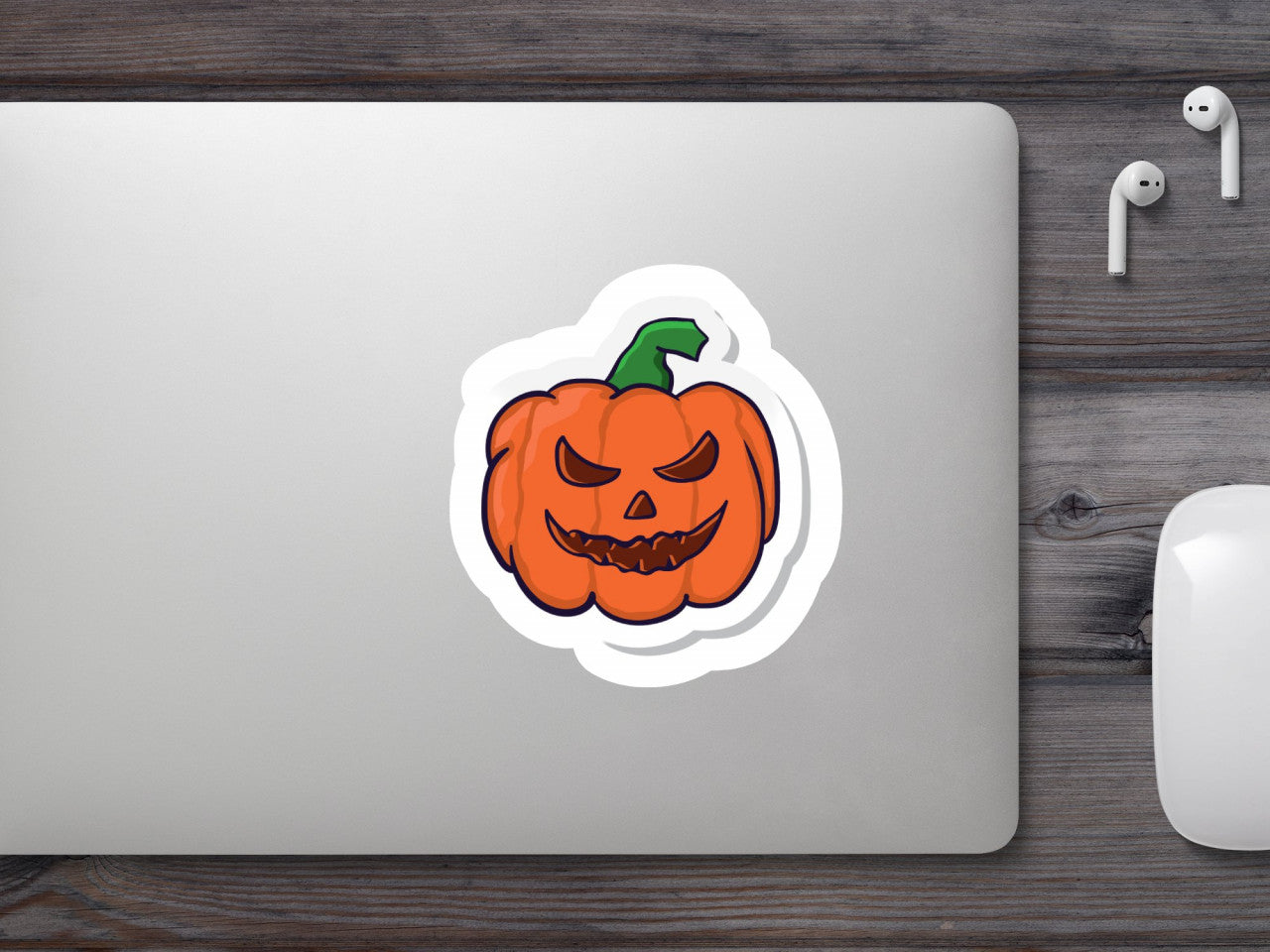 Set 5 bucati, Sticker decorativ, Dovleac de Halloween, Rezistent la apa, NO9087, 6 cm, Multicolor