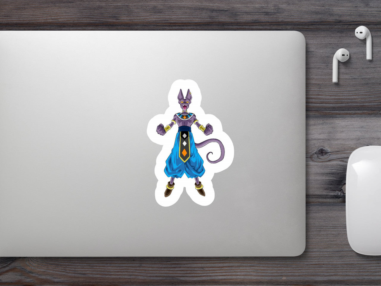 Set 5 bucati, Sticker decorativ, Dragon Ball Bills pregatit de lupta, Rezistent la apa, NO9099, 6 cm, Multicolor