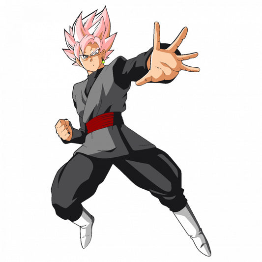 Set 5 bucati, Sticker decorativ, Dragon Ball Goku pozitia de lupta 3, Rezistent la apa, NO9121, 6 cm, Multicolor