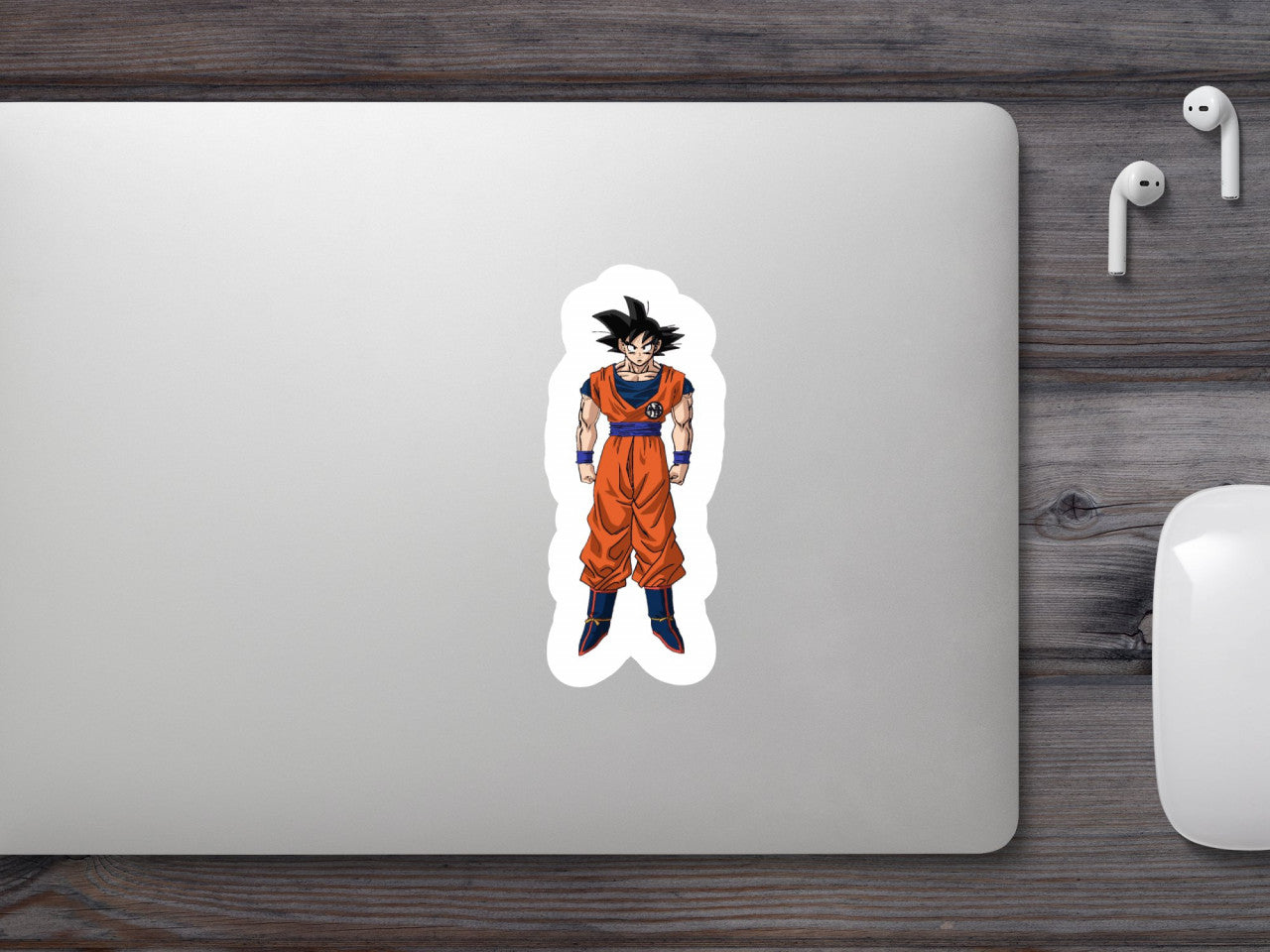 Set 5 bucati, Sticker decorativ, Dragon Ball Goku pregatit de lupta, Rezistent la apa, NO9123, 6 cm, Multicolor