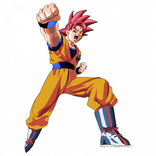 Set 5 bucati, Sticker decorativ, Dragon Ball Goku pumnul de fier, Rezistent la apa, NO9124, 6 cm, Multicolor