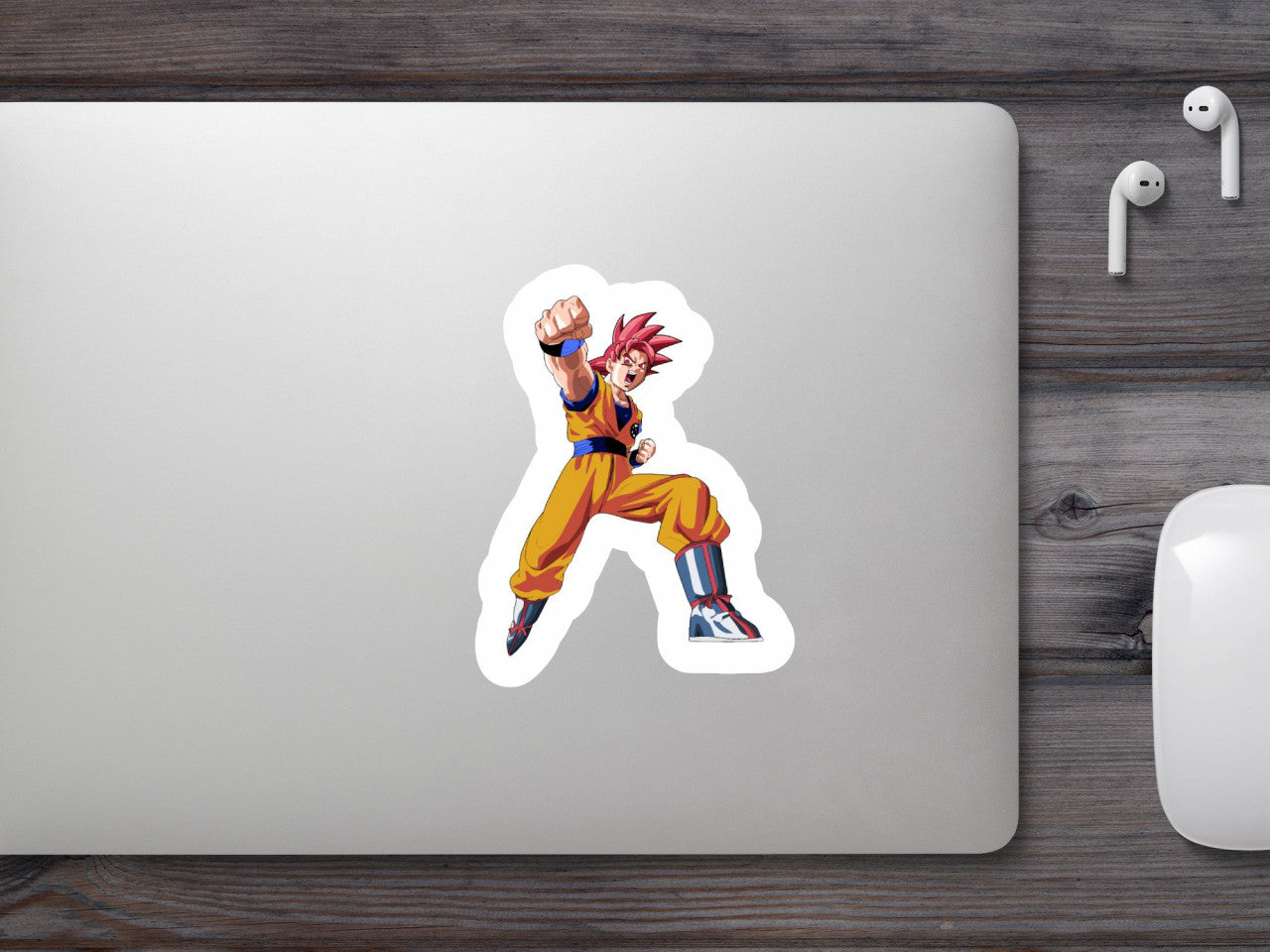 Set 5 bucati, Sticker decorativ, Dragon Ball Goku pumnul de fier, Rezistent la apa, NO9124, 6 cm, Multicolor