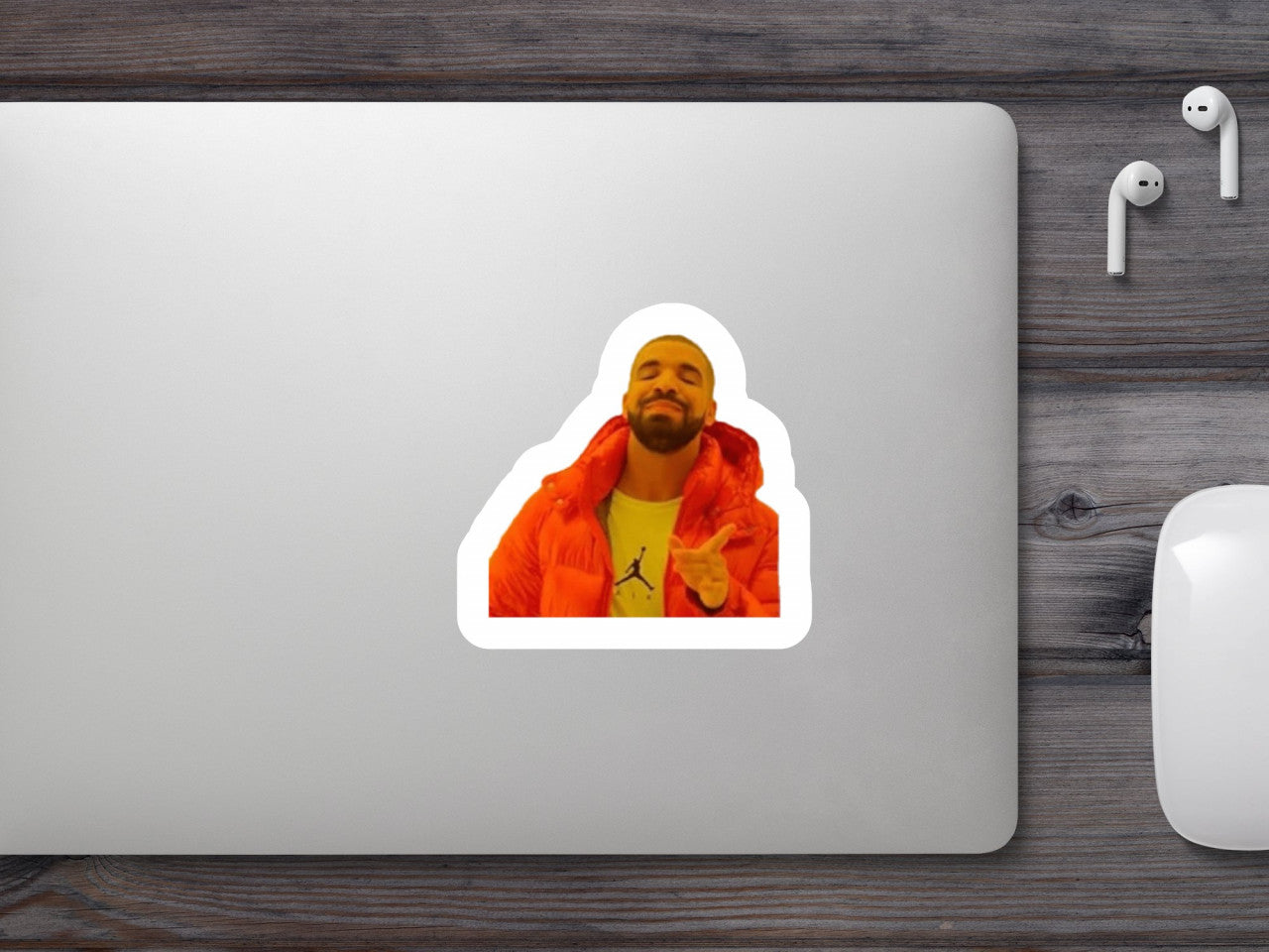 Set 5 bucati, Sticker decorativ, Drake razand meme, Rezistent la apa, NO9166, 6 cm, Multicolor
