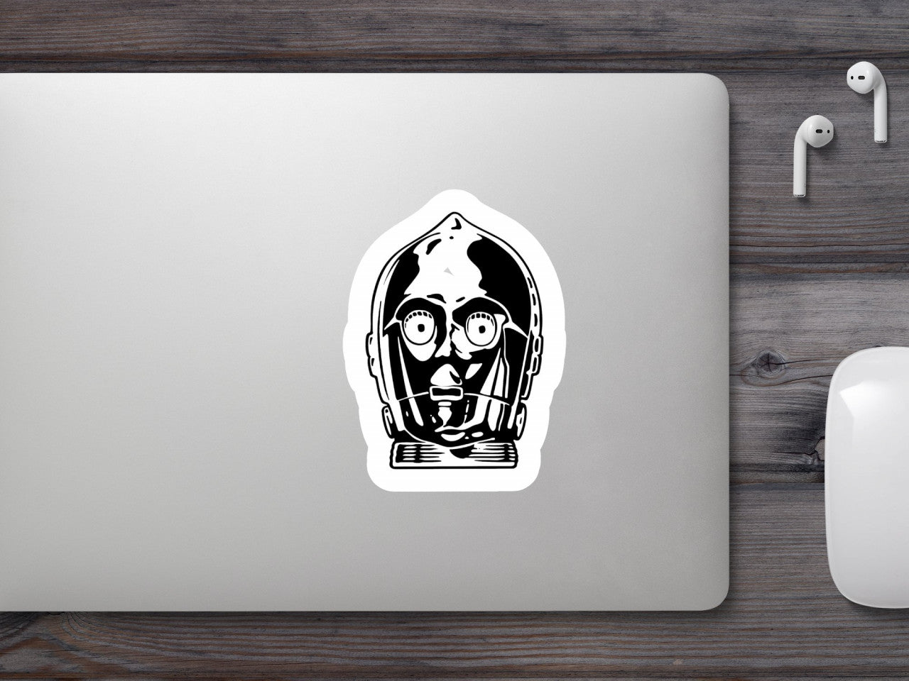 Set 5 bucati, Sticker decorativ, Druid C3PO Star Wars, Rezistent la apa, NO9170, 6 cm, Multicolor