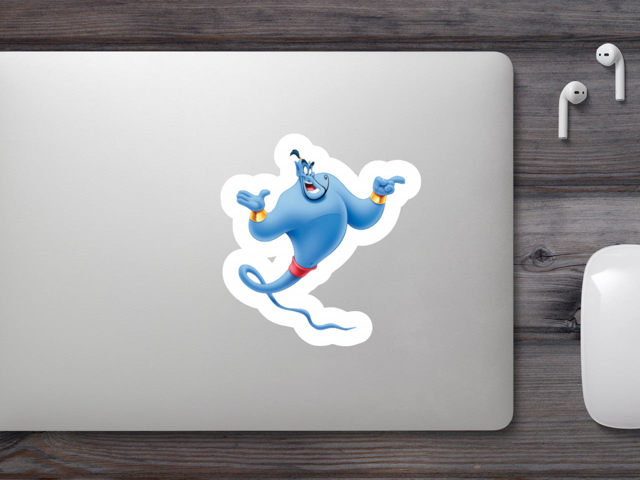 Set 5 bucati, Sticker decorativ, Duhul cel bun din Aladdin, Rezistent la apa, NO9171, 6 cm, Multicolor