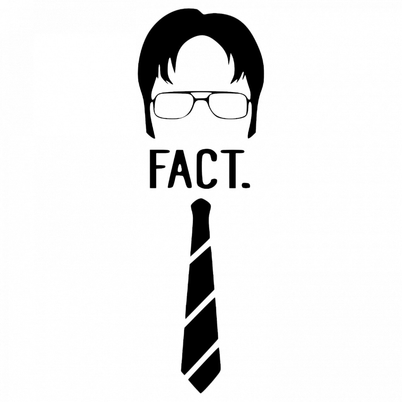 Set 5 bucati, Sticker decorativ, Dwight Fact Cravata The Office, Rezistent la apa, NO9175, 6 cm, Multicolor