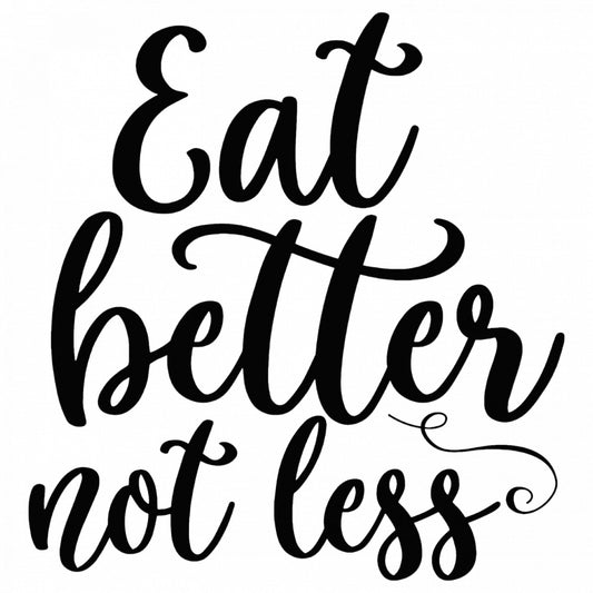 Set 5 bucati, Sticker decorativ, Eat better not less, Rezistent la apa, NO9180, 6 cm, Multicolor