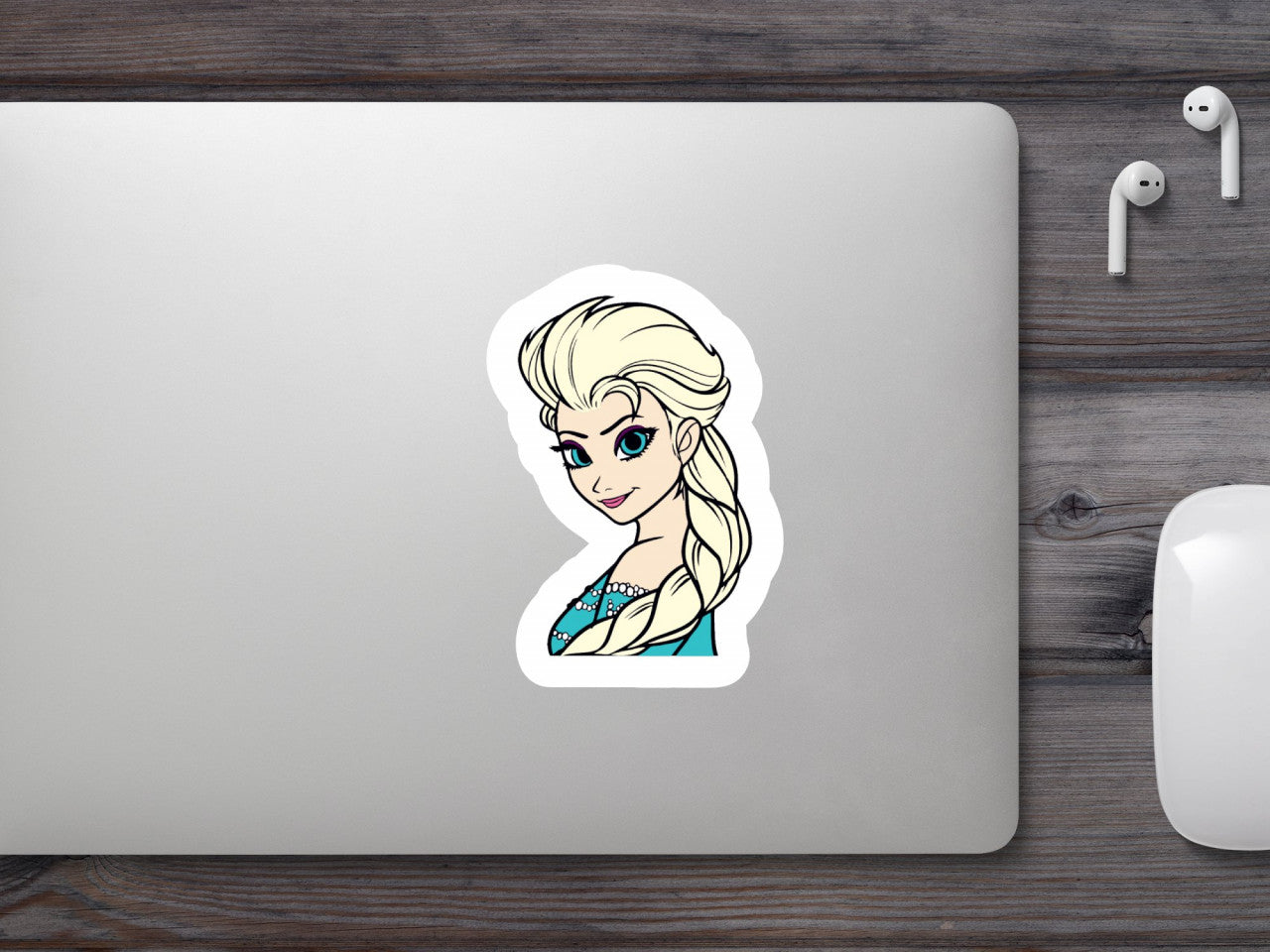 Set 5 bucati, Sticker decorativ, Elsa Frozen Frumusica, Rezistent la apa, NO9190, 6 cm, Multicolor