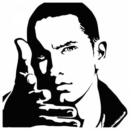 Set 5 bucati, Sticker decorativ, Eminem, Rezistent la apa, NO9198, 6 cm, Multicolor