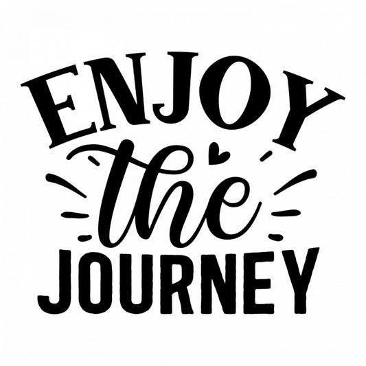 Set 5 bucati, Sticker decorativ, Enjoy the journey, Rezistent la apa, NO9200, 6 cm, Multicolor