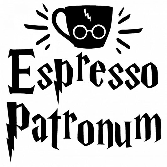 Set 5 bucati, Sticker decorativ, Espresso Patronum Harry Potter cafenea, Rezistent la apa, NO9204, 6 cm, Multicolor