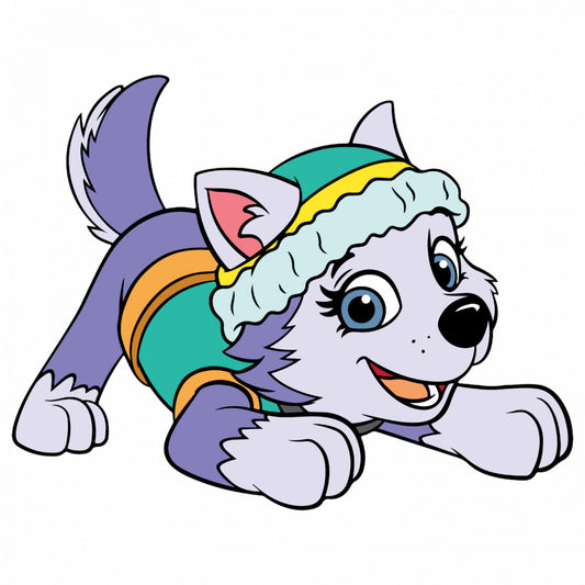 Set 5 bucati, Sticker decorativ, Everest Paw Patrol jucaus, Rezistent la apa, NO9207, 6 cm, Multicolor