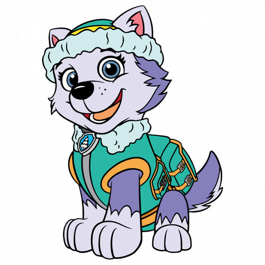 Set 5 bucati, Sticker decorativ, Everest Paw Patrol pozand, Rezistent la apa, NO9209, 6 cm, Multicolor