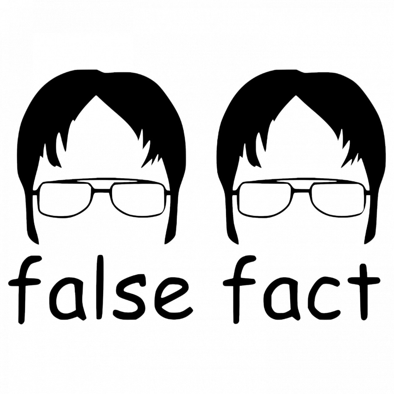 Set 5 bucati, Sticker decorativ, False Fact The Office, Rezistent la apa, NO9223, 6 cm, Multicolor