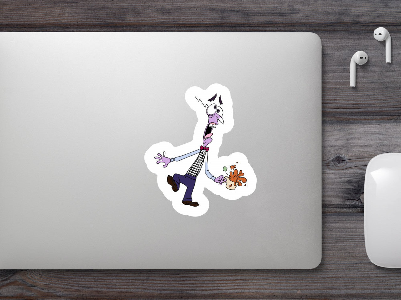 Set 5 bucati, Sticker decorativ, Fear Inside Out Disney, Rezistent la apa, NO9240, 6 cm, Multicolor