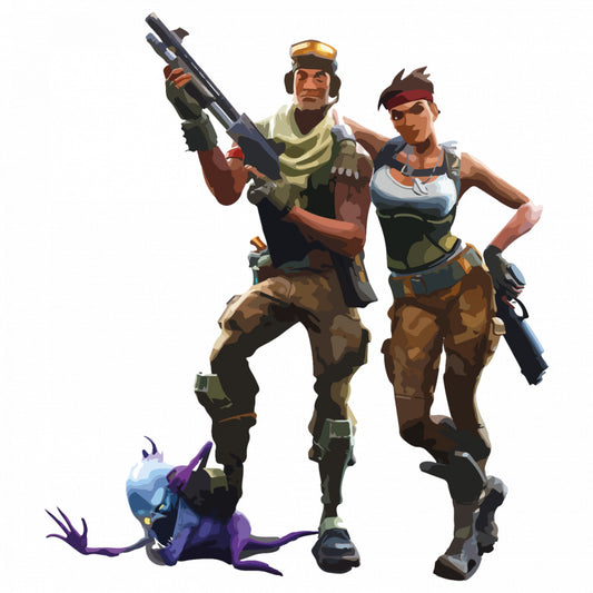 Set 5 bucati, Sticker decorativ, Fortnite Battle Royale Champs, Rezistent la apa, NO9298, 6 cm, Multicolor