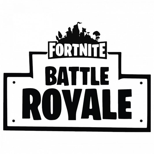 Set 5 bucati, Sticker decorativ, Fortnite Battle Royale logo, Rezistent la apa, NO9299, 6 cm, Multicolor