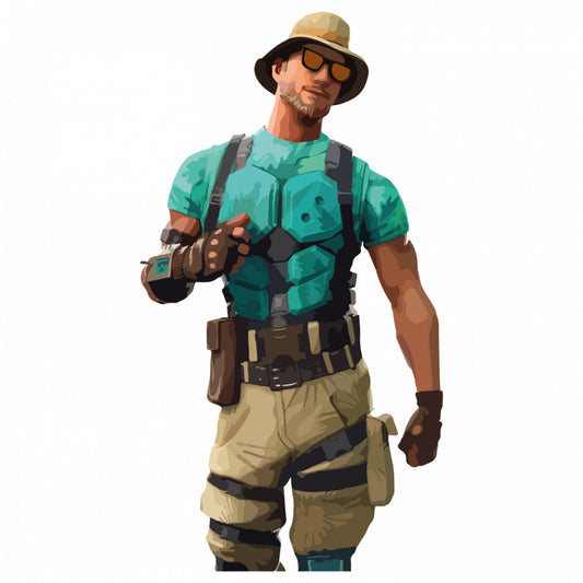 Set 5 bucati, Sticker decorativ, Fortnite Battle Royale Marino, Rezistent la apa, NO9296, 6 cm, Multicolor