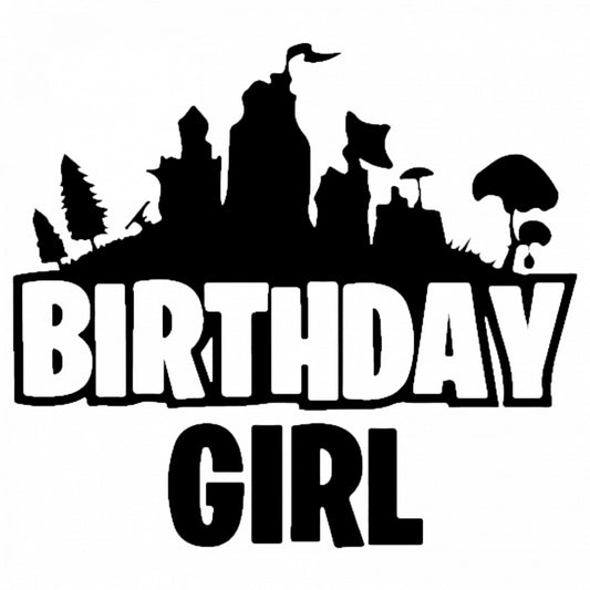 Set 5 bucati, Sticker decorativ, Fortnite Brithday Girl, Rezistent la apa, NO9304, 6 cm, Multicolor