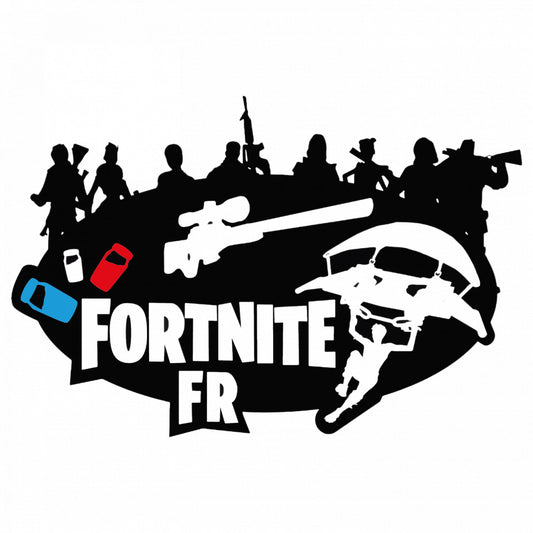 Set 5 bucati, Sticker decorativ, Fortnite Franta competitional, Rezistent la apa, NO9314, 6 cm, Multicolor