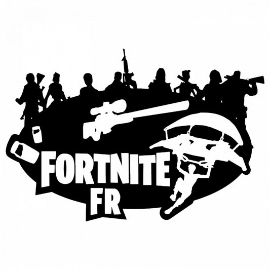 Set 5 bucati, Sticker decorativ, Fortnite Franta, Rezistent la apa, NO9315, 6 cm, Multicolor