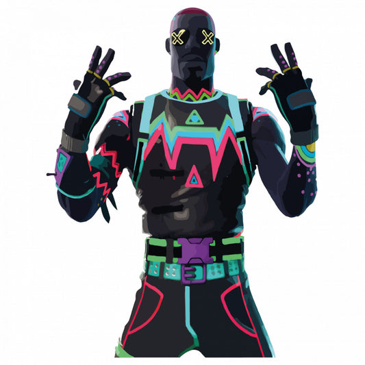 Set 5 bucati, Sticker decorativ, Fortnite Lite Show, Rezistent la apa, NO9319, 6 cm, Multicolor