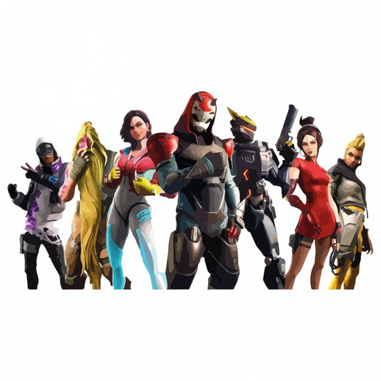 Set 5 bucati, Sticker decorativ, Fortnite sezonul 9, Rezistent la apa, NO9332, 6 cm, Multicolor