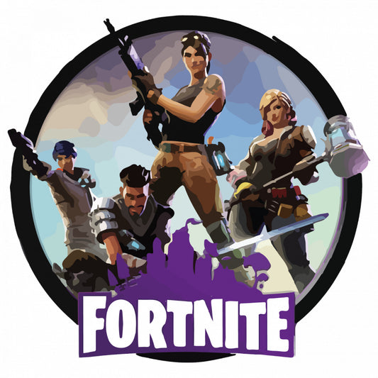 Set 5 bucati, Sticker decorativ, Fortnite team, Rezistent la apa, NO9334, 6 cm, Multicolor