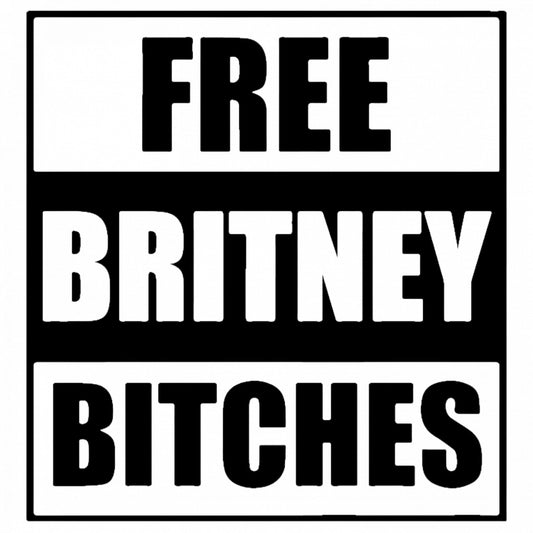 Set 5 bucati, Sticker decorativ, Free Britney bitches, Rezistent la apa, NO9343, 6 cm, Multicolor