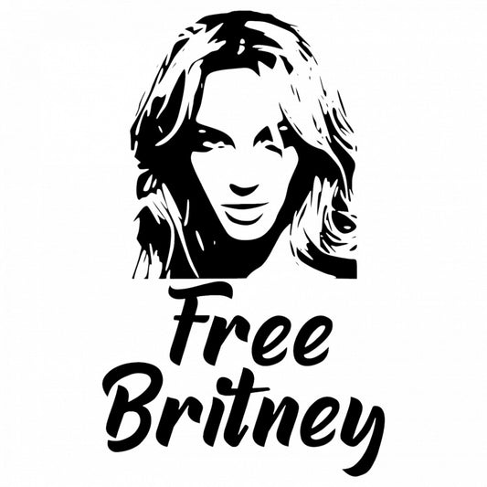 Set 5 bucati, Sticker decorativ, Free Britney Spears, Rezistent la apa, NO9344, 6 cm, Multicolor