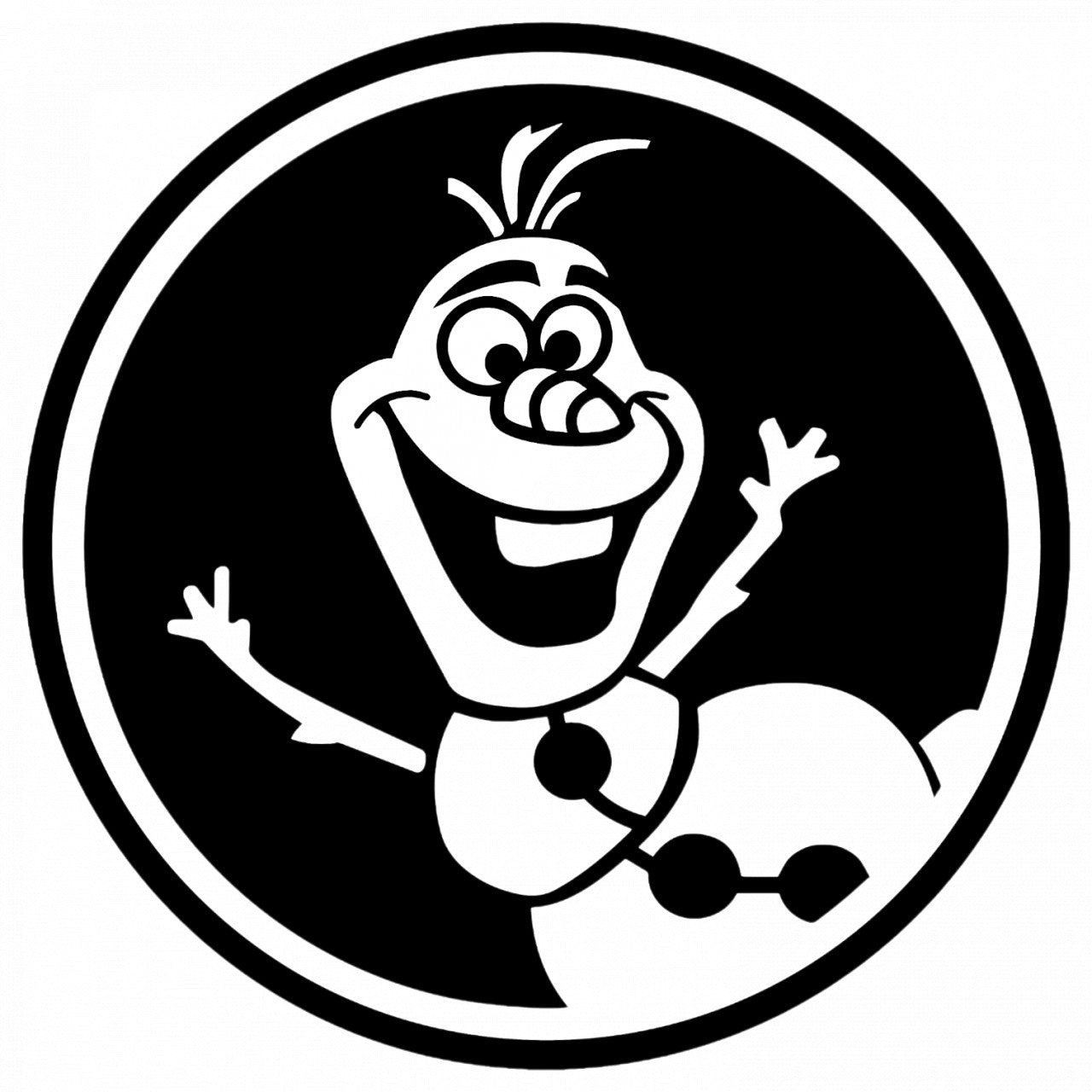 Set 5 bucati, Sticker decorativ, Frozen Olaf, Rezistent la apa, NO9365, 6 cm, Multicolor