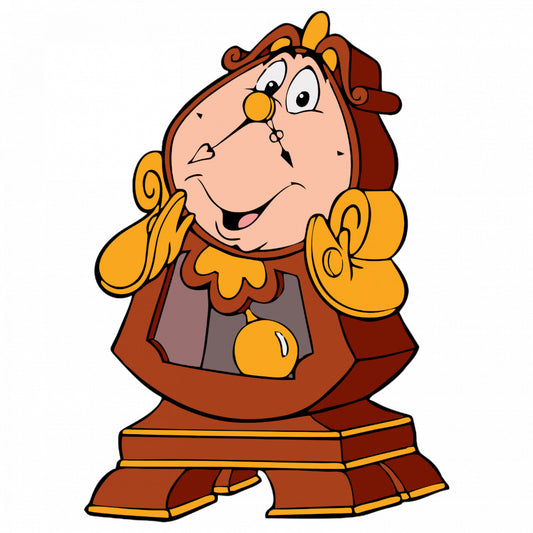 Set 5 bucati, Sticker decorativ, Frumoasa si bestia Cogswort emotionat, Rezistent la apa, NO9368, 6 cm, Multicolor