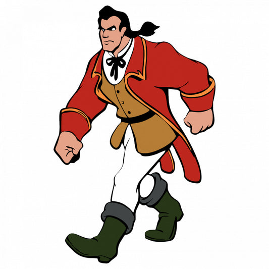 Set 5 bucati, Sticker decorativ, Frumoasa si bestia Gaston, Rezistent la apa, NO9371, 6 cm, Multicolor