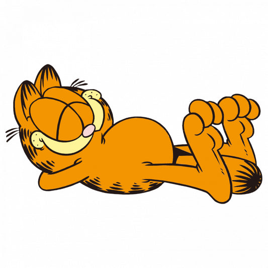 Set 5 bucati, Sticker decorativ, Garfield adormit, Rezistent la apa, NO9396, 6 cm, Multicolor