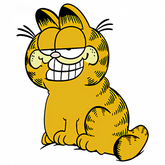 Set 5 bucati, Sticker decorativ, Garfield sportiv, Rezistent la apa, NO9406, 6 cm, Multicolor