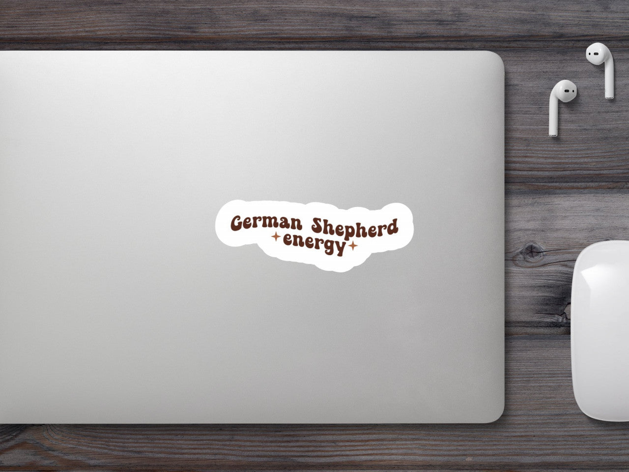 Set 5 bucati, Sticker decorativ, German Shepherd energy, Rezistent la apa, NO9412, 6 cm, Multicolor