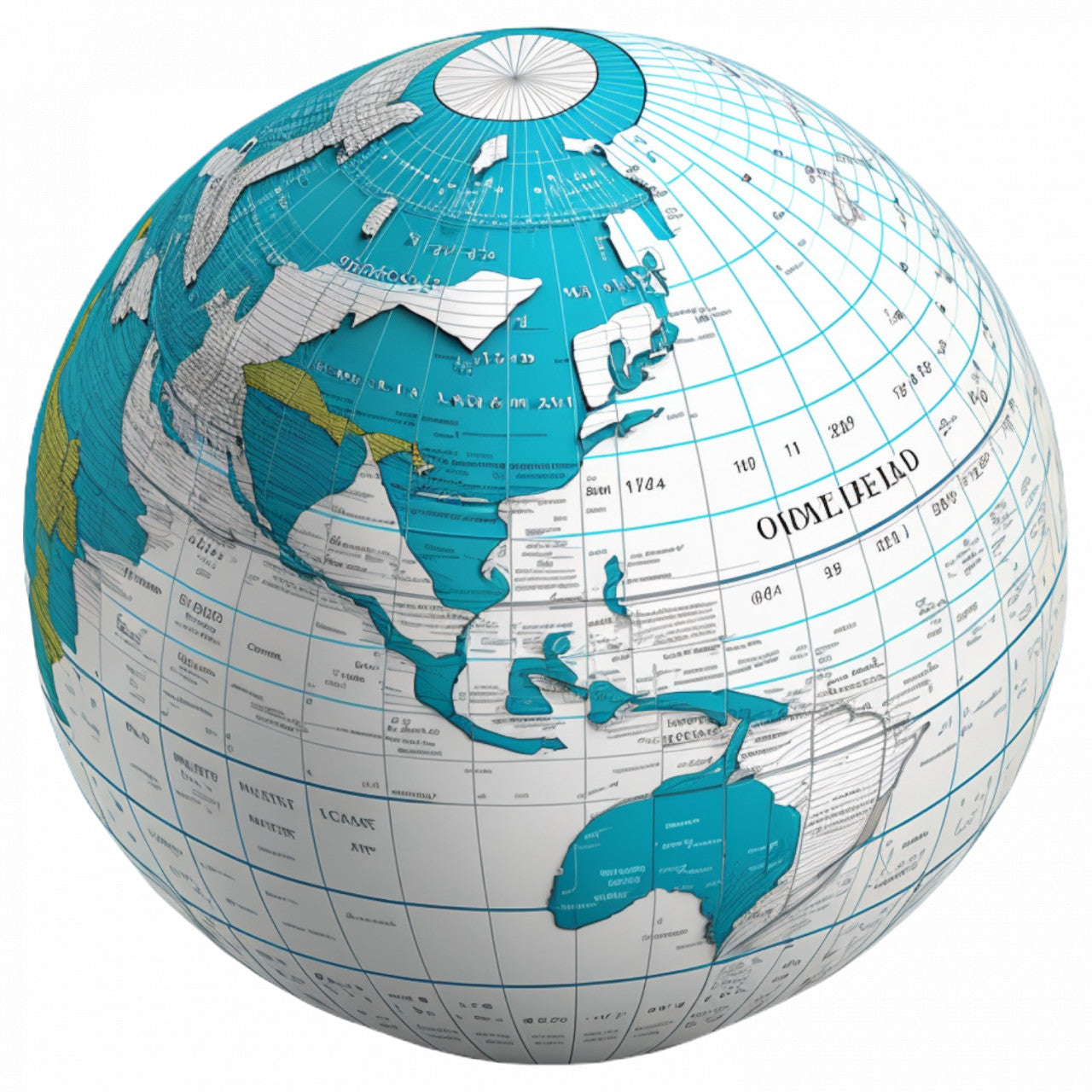 Set 5 bucati, Sticker decorativ, Glob pamantesc, Rezistent la apa, NO9434, 6 cm, Multicolor