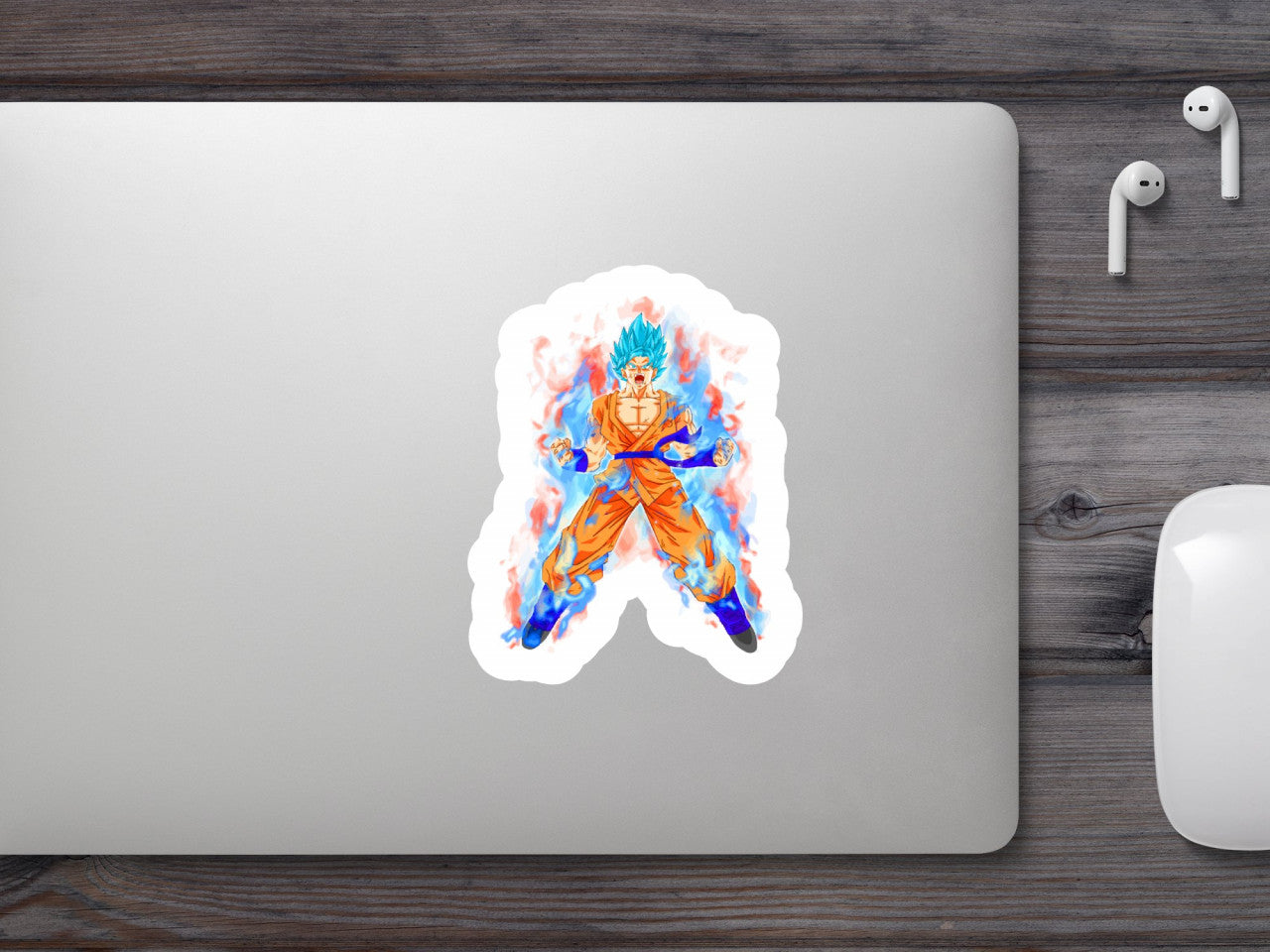 Set 5 bucati, Sticker decorativ, Goku Super Saiyan Kaioken Dragon ball, Rezistent la apa, NO9483, 6 cm, Multicolor