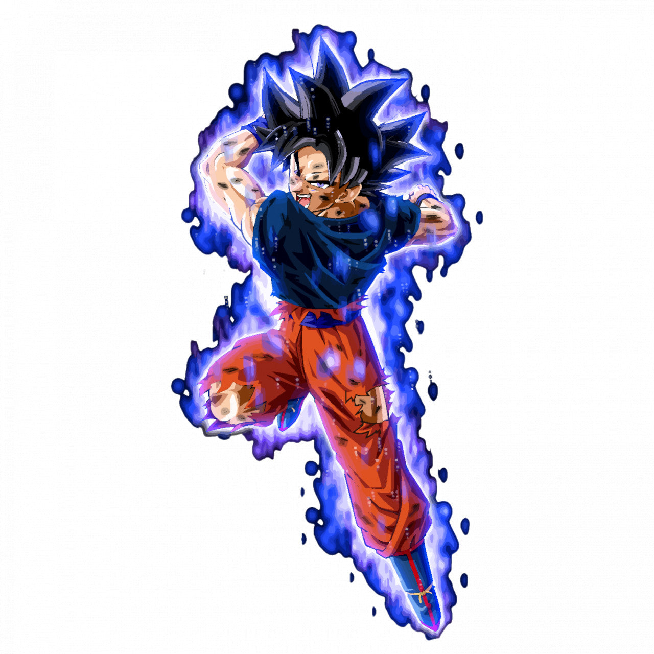 Set 5 bucati, Sticker decorativ, Goku ultra instinct 2, Rezistent la apa, NO9485, 6 cm, Multicolor