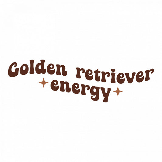 Set 5 bucati, Sticker decorativ, Golden retriever energy, Rezistent la apa, NO9487, 6 cm, Multicolor