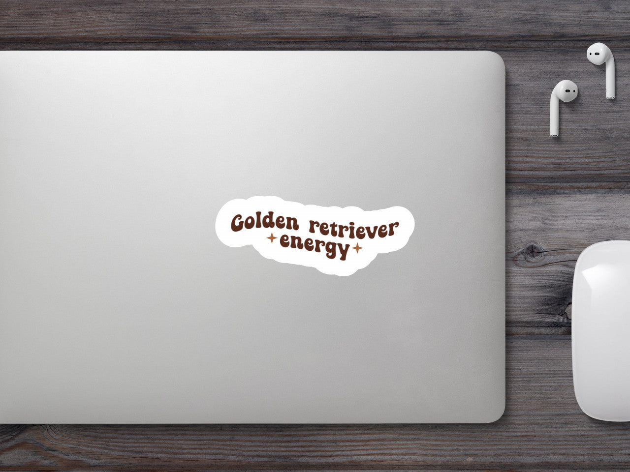 Set 5 bucati, Sticker decorativ, Golden retriever energy, Rezistent la apa, NO9487, 6 cm, Multicolor