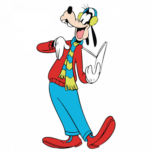 Set 5 bucati, Sticker decorativ, Goofy citeste, Rezistent la apa, NO9489, 6 cm, Multicolor