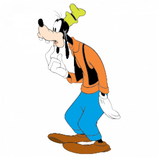 Set 5 bucati, Sticker decorativ, Goofy se intreaba, Rezistent la apa, NO9492, 6 cm, Multicolor